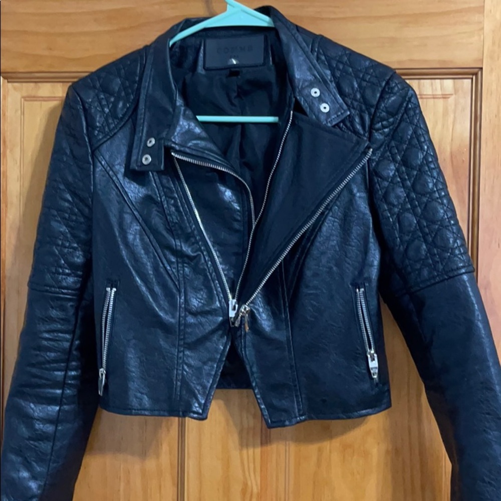 Cropped pleather jacket